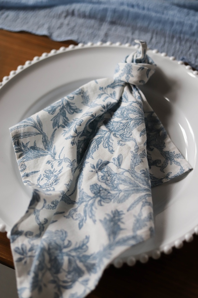 Serviette Blau / Weiß